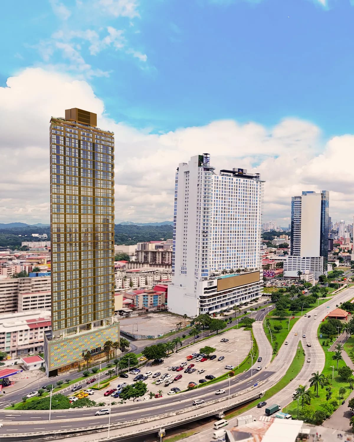 Render de The Label by Loft Art, torre residencial sobre Avenida Balboa frente a la bahía